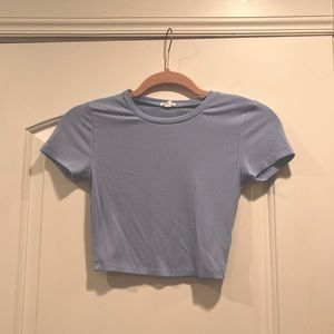 GARAGE plain ribbed cropped tshirt